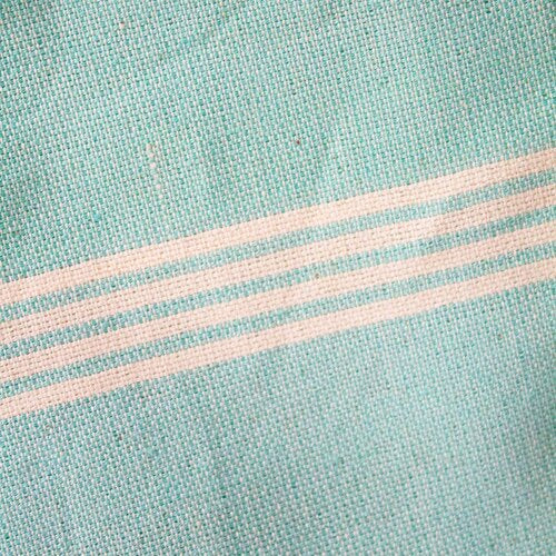 WHOLESALE Dish Towels-Turquoise/Off White Stripes (1x)