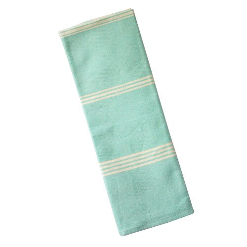 WHOLESALE Dish Towels-Turquoise/Off White Stripes (1x)