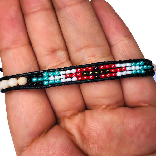 WHOLESALE Geometric Thin Bracelet /Red/White/Turquoise