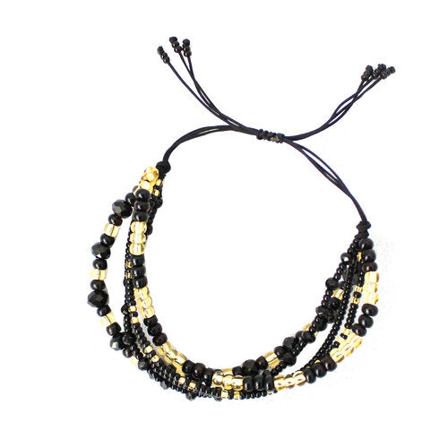 WHOLESALE Five Strand Bracelet Black