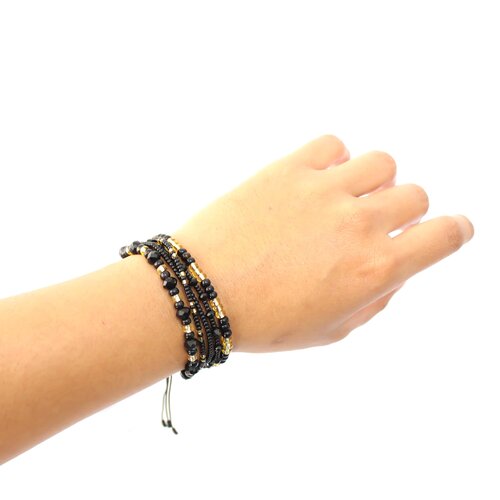 WHOLESALE Five Strand Bracelet Black