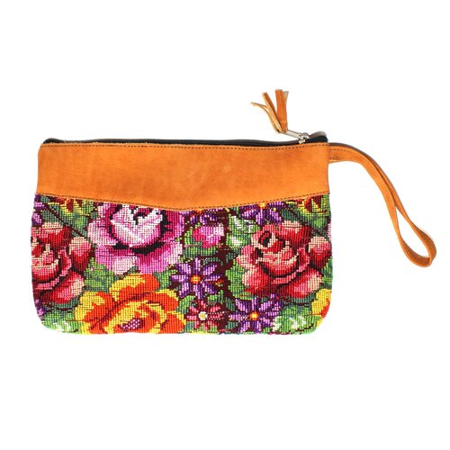 WHOLESALE Up-cycled Leather-Trimmed Clutch