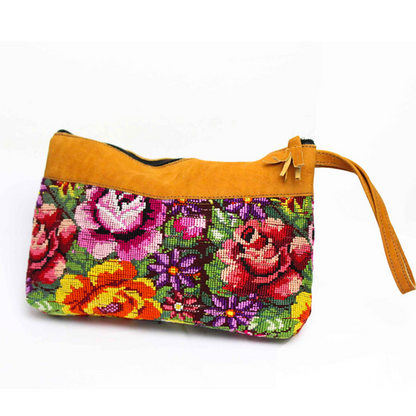 WHOLESALE Up-cycled Leather-Trimmed Clutch