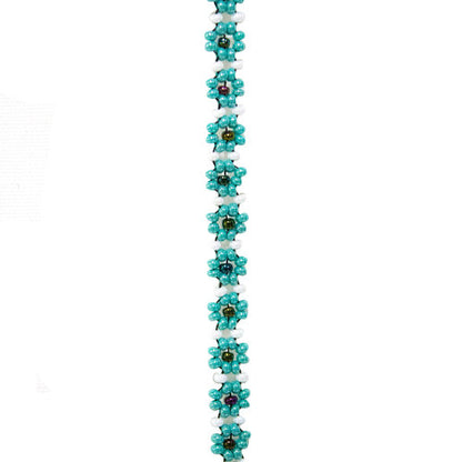 WHOLESALE Beaded Eyeglass Strings Blue Flowers