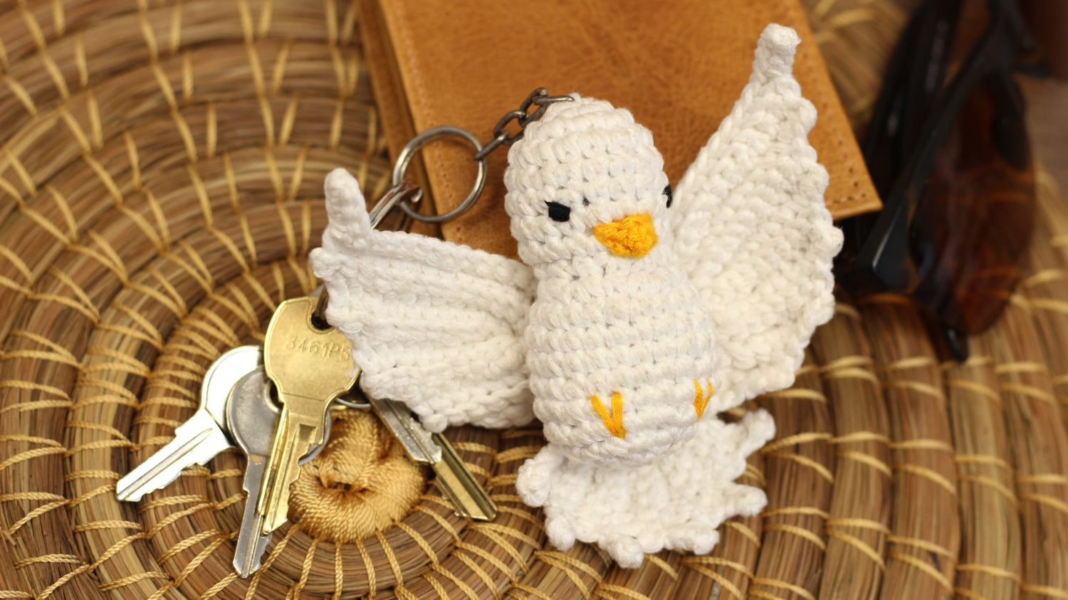 WHOLESALE Crocheted Dove Keychain