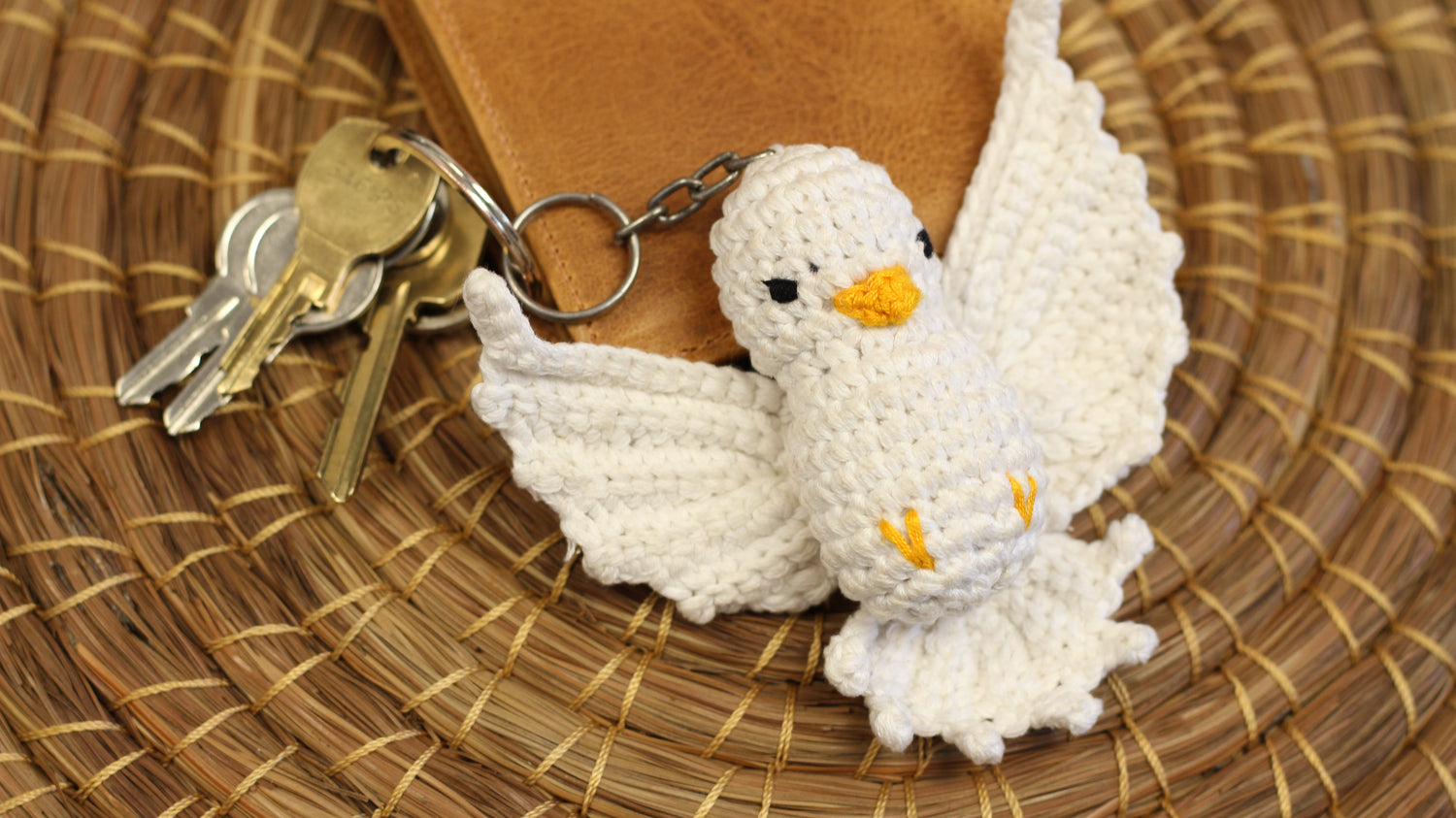 WHOLESALE Crocheted Dove Keychain