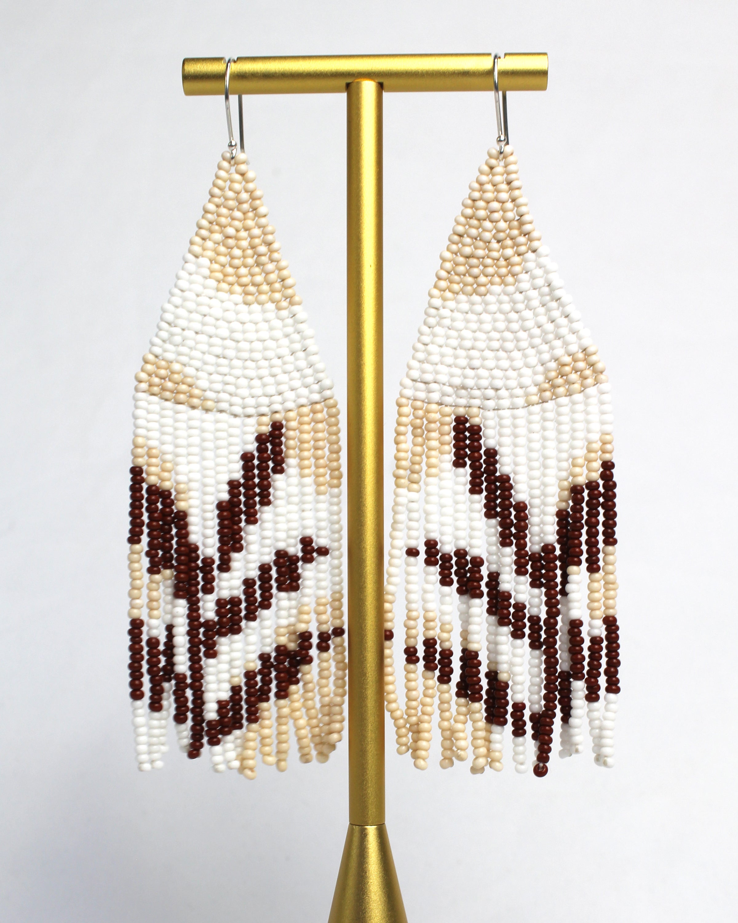WHOLESALE Sand Leaves Fringe Earrings - 925 Silver Hooks