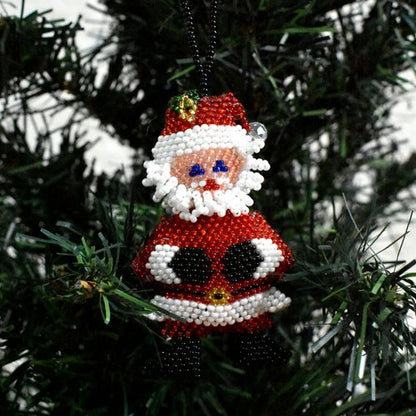 Beaded Santa Large Ornament