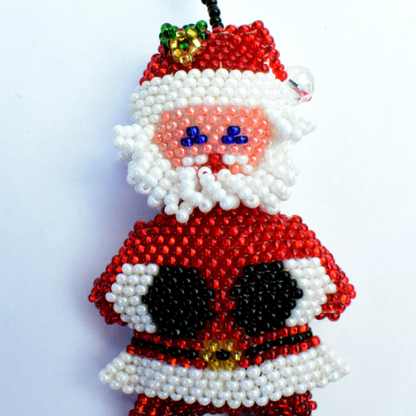 Beaded Santa Large Ornament