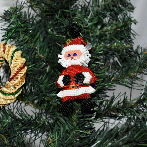 Beaded Santa Large Ornament