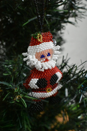 Beaded Santa Large Ornament