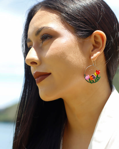 WHOLESALE Floral Garden Earrings - 925 Silver Hooks