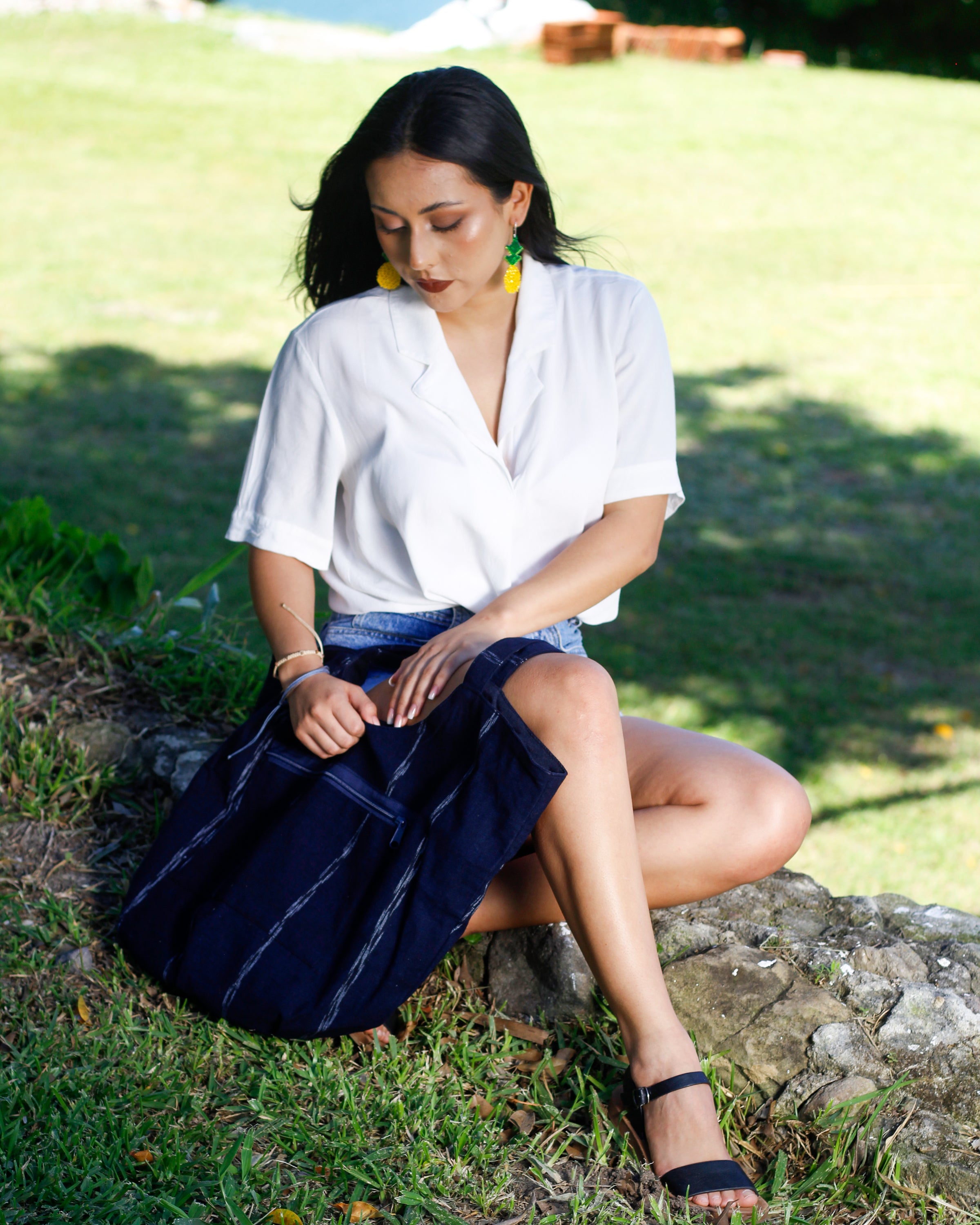 WHOLESALE  Lago Beach Bag Navy Blue