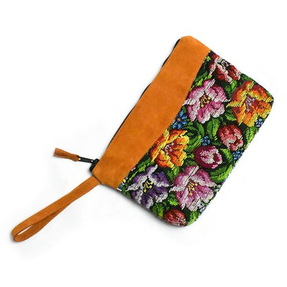 WHOLESALE Up-cycled Leather-Trimmed Clutch