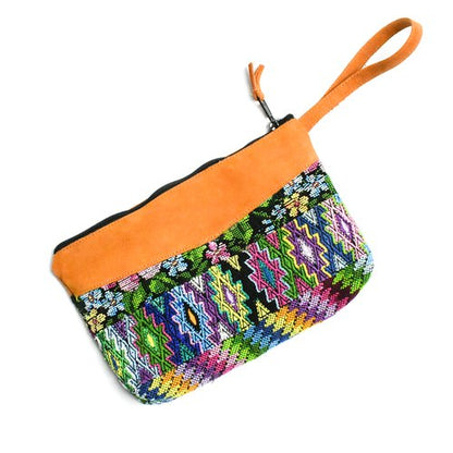 WHOLESALE Up-cycled Leather-Trimmed Clutch